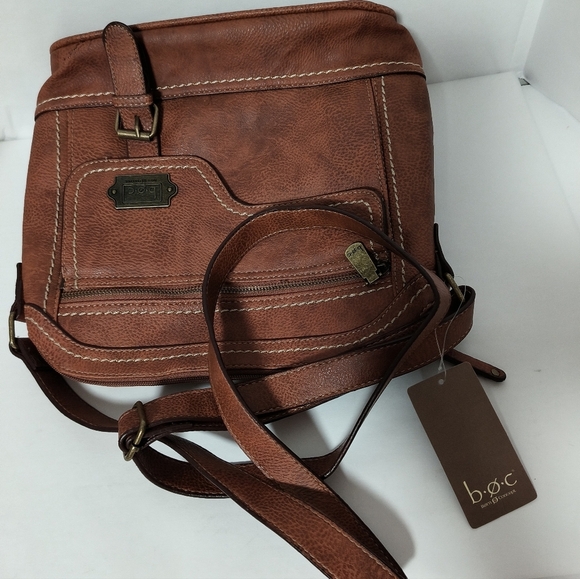 New B O.C. Brown Faux Leather Crossbody Bag - Picture 3 of 5